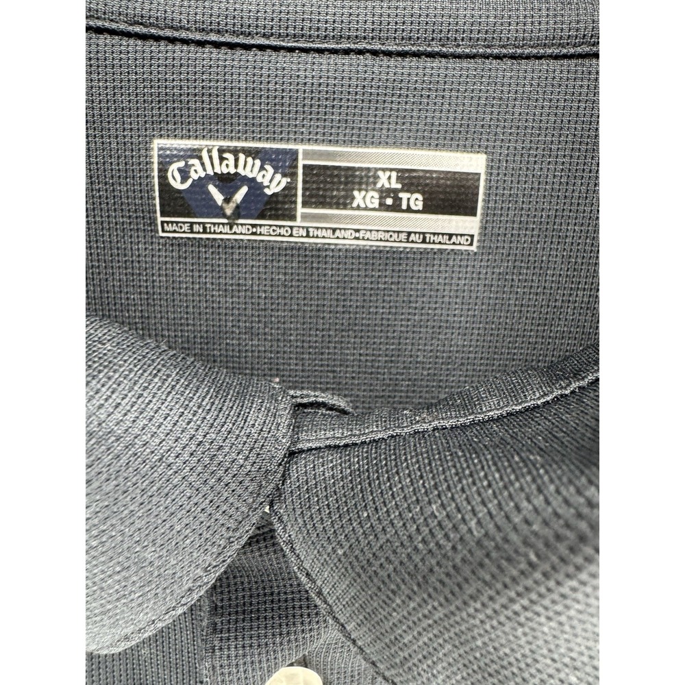 Callaway Polo Shirt Men XL Performance Polyester Stretch Black - Picture 4 of 7